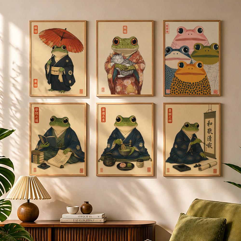 Japanese Lifestyle In Japanese - Cultural Japanese Frog Lifestyle Painting Calligraphy