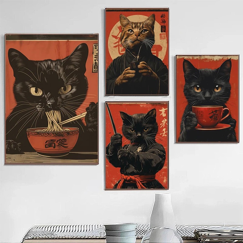 Japanese Edo Style Black Cat E - Japanese Eating Lifestyle recension och pris