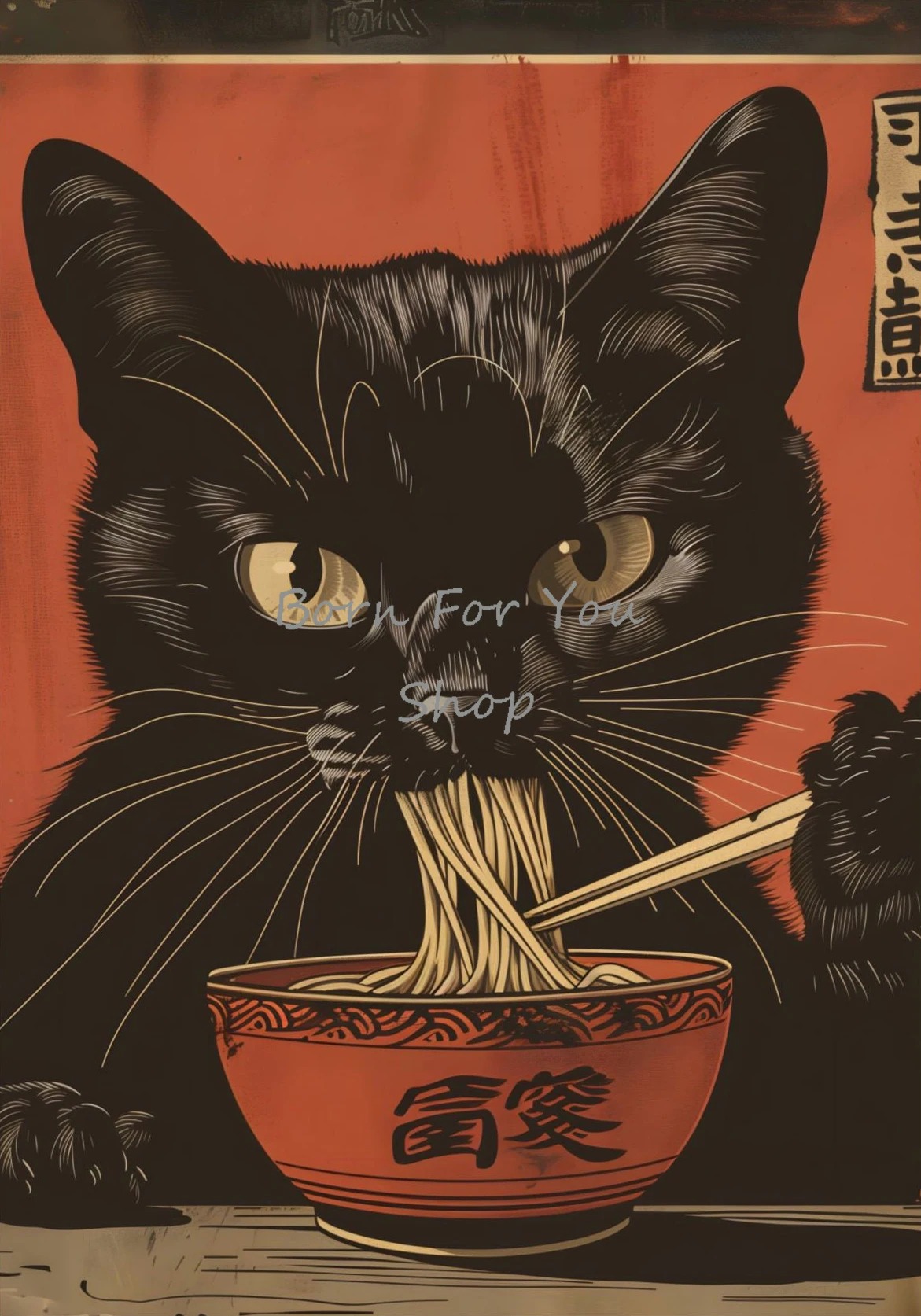Japanese Edo Style Black Cat E - Japanese Eating Lifestyle recension och pris